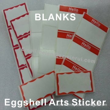 Custom Eggshell Arts Stickers With Red Borders Or Without Printing 
